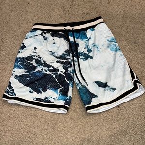 mnml basketball shorts blue/white